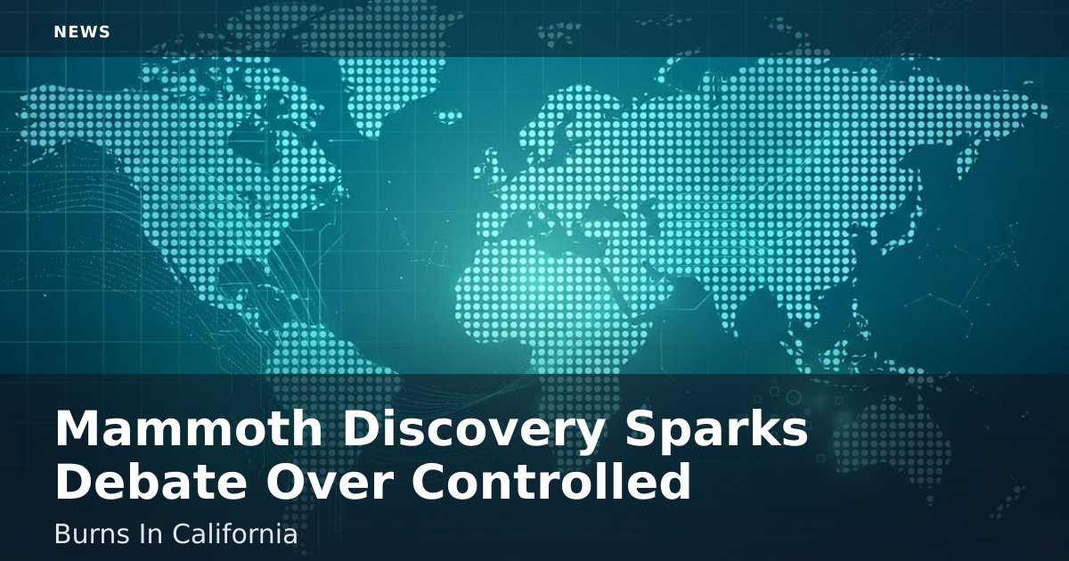 Mammoth Discovery Sparks Debate Over Controlled Burns In California