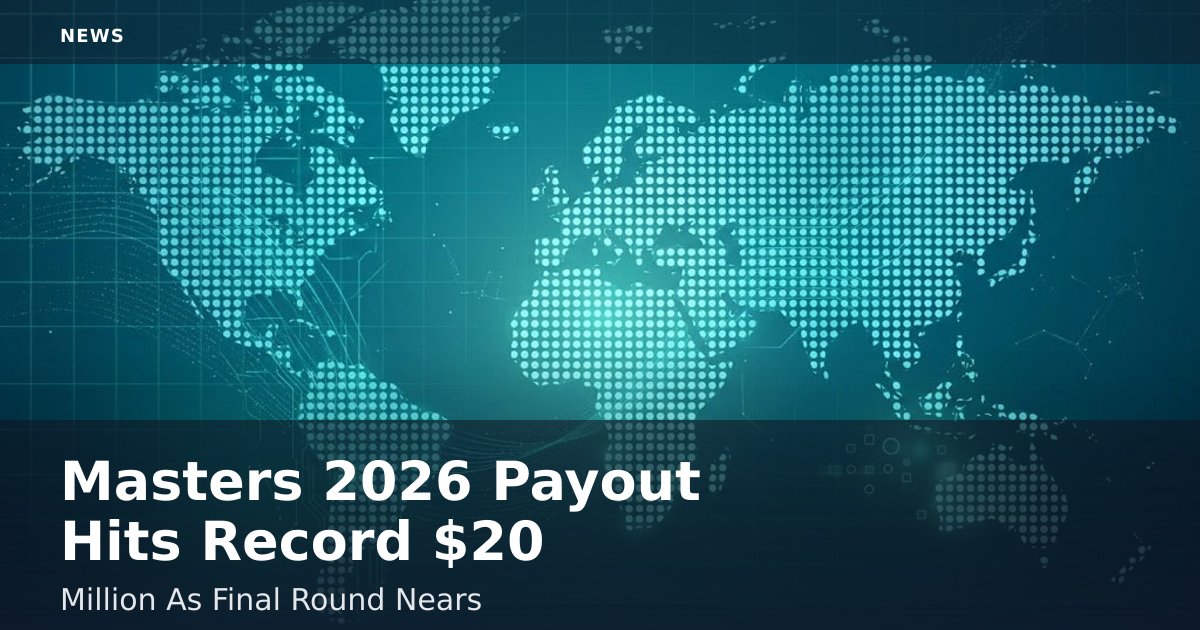 Masters 2026 Payout Hits Record $20 Million As Final Round Nears