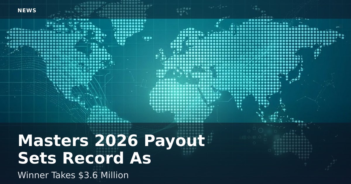 Masters 2026 Payout Sets Record As Winner Takes $3.6 Million