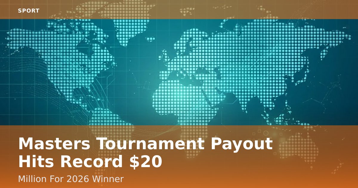 Masters Tournament Payout Hits Record $20 Million For 2026 Winner
