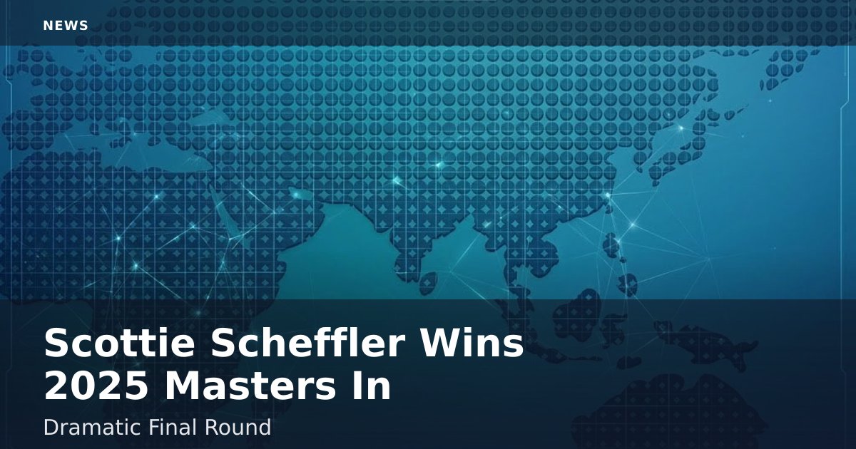 Scottie Scheffler Wins 2025 Masters In Dramatic Final Round