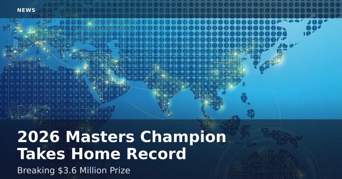 2026 Masters Champion Takes Home Record-Breaking $3.6 Million Prize