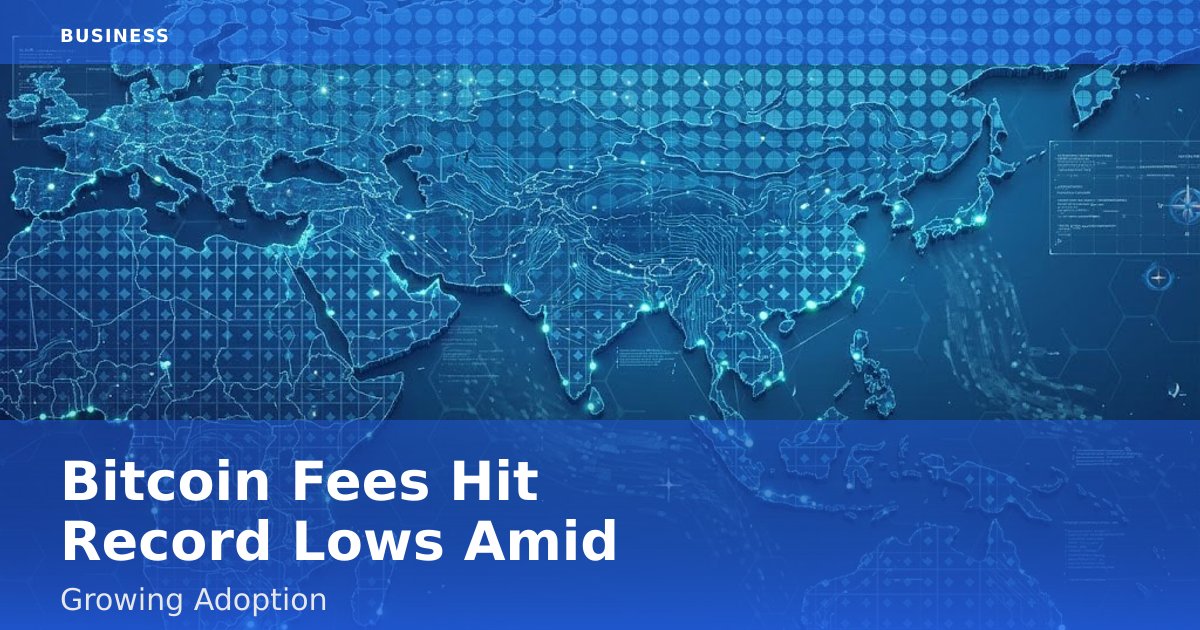 Bitcoin Fees Hit Record Lows Amid Growing Adoption
